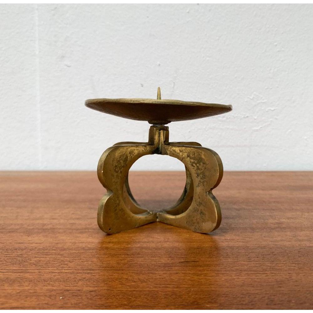 Brutalistischer Metall-Kerzenhalter aus der Jahrhundertmitte, 1960er Jahre im Angebot 5