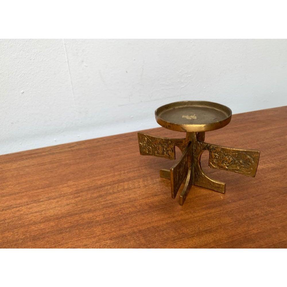 Brutalistischer Metall-Kerzenhalter aus der Jahrhundertmitte, 1960er Jahre im Angebot 5