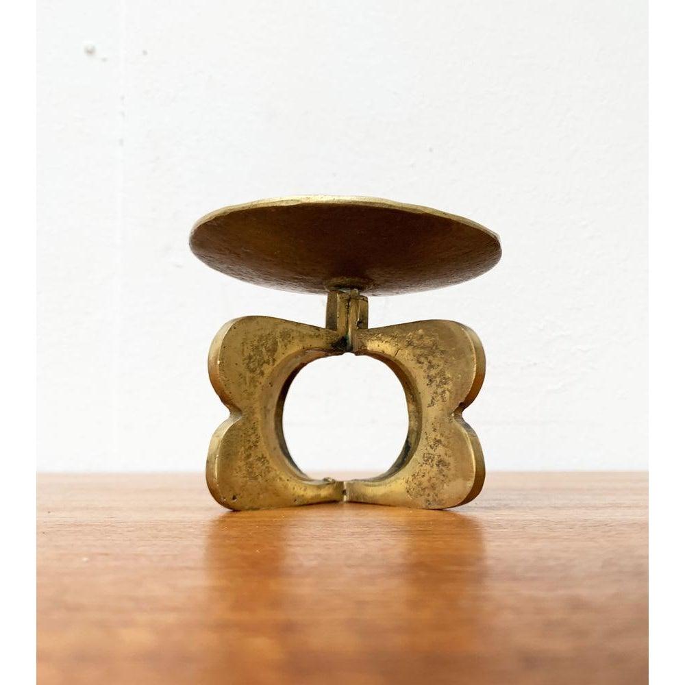 Brutalistischer Metall-Kerzenhalter aus der Jahrhundertmitte, 1960er Jahre im Angebot 1