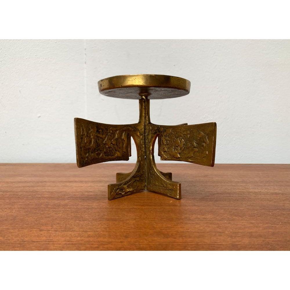 Brutalistischer Metall-Kerzenhalter aus der Jahrhundertmitte, 1960er Jahre im Angebot 2