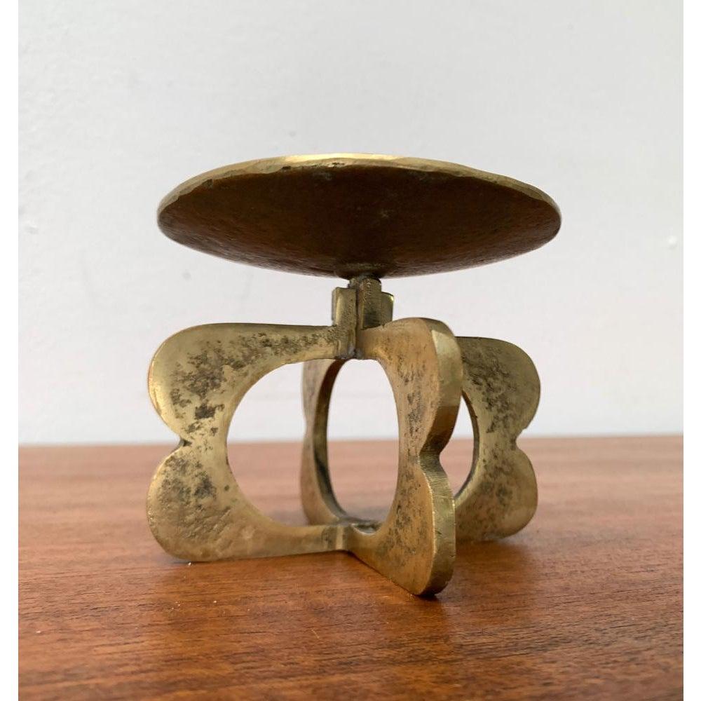 Brutalistischer Metall-Kerzenhalter aus der Jahrhundertmitte, 1960er Jahre im Angebot 4