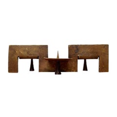 Mid-Century Brutalist Metal Candleholder, 1960s
