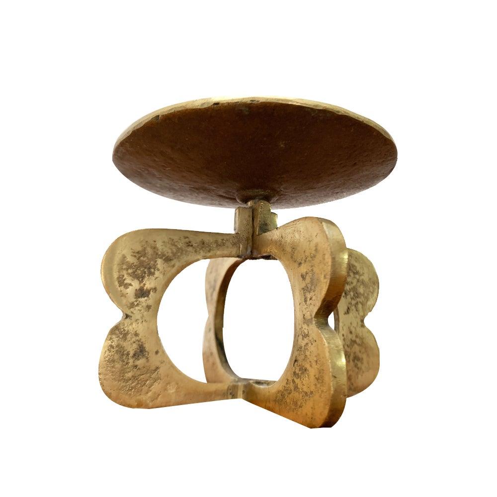 Mid-Century Brutalist Metal Candleholder, 1960s