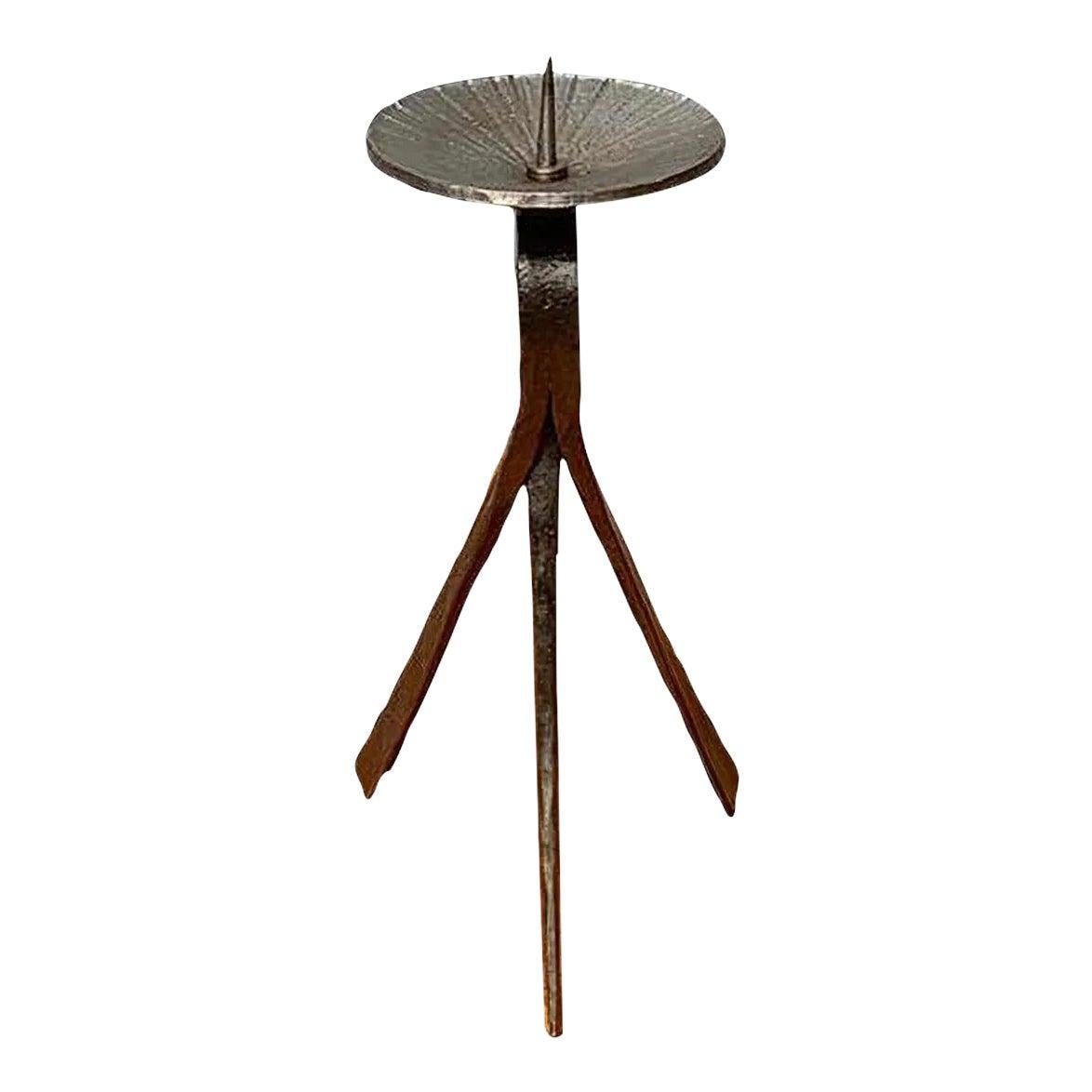 Mid-Century Brutalist Metal Candleholder 1960s