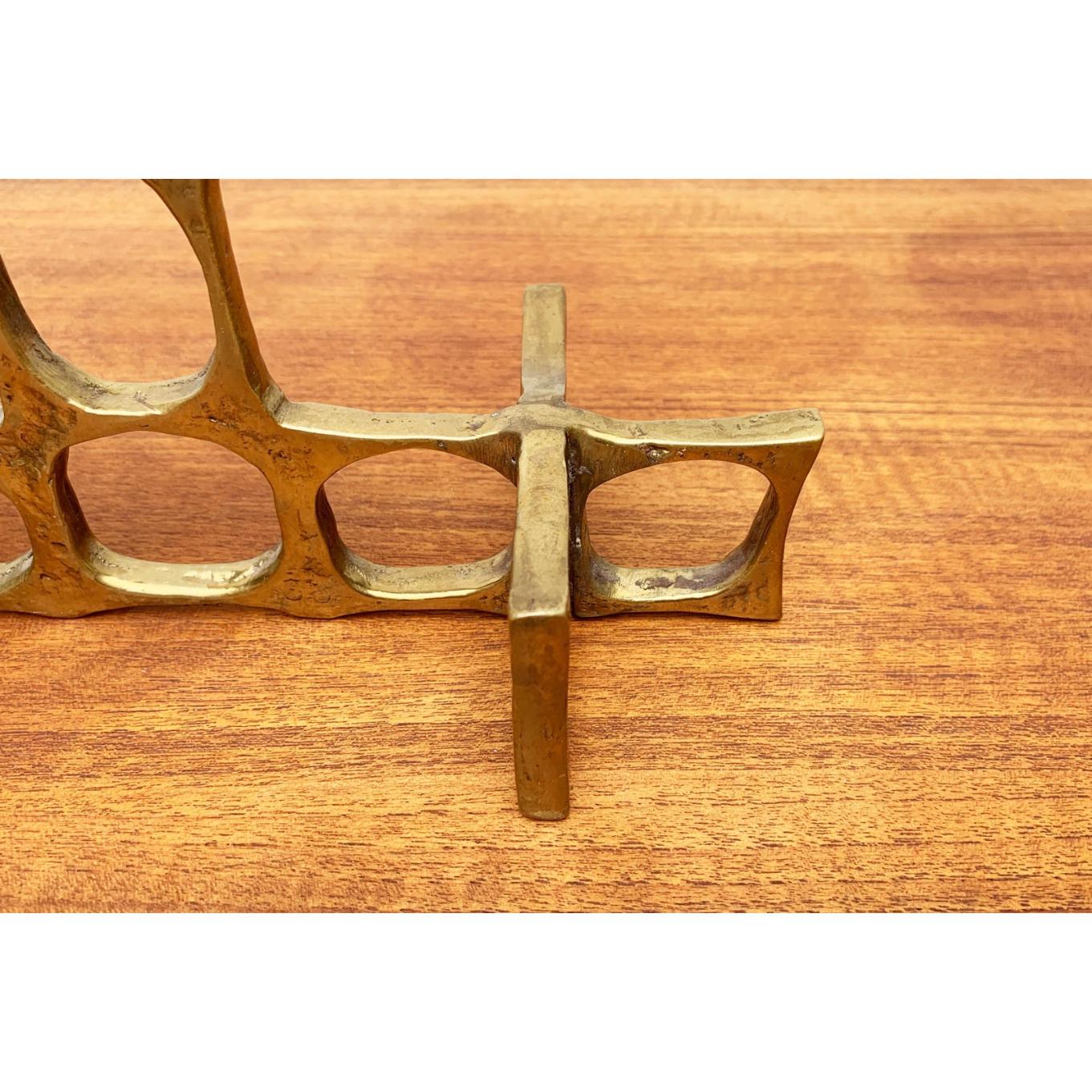 Brutalistischer Metallkerzenhalter aus der Mitte des Jahrhunderts von Heinz Goll im Angebot 5