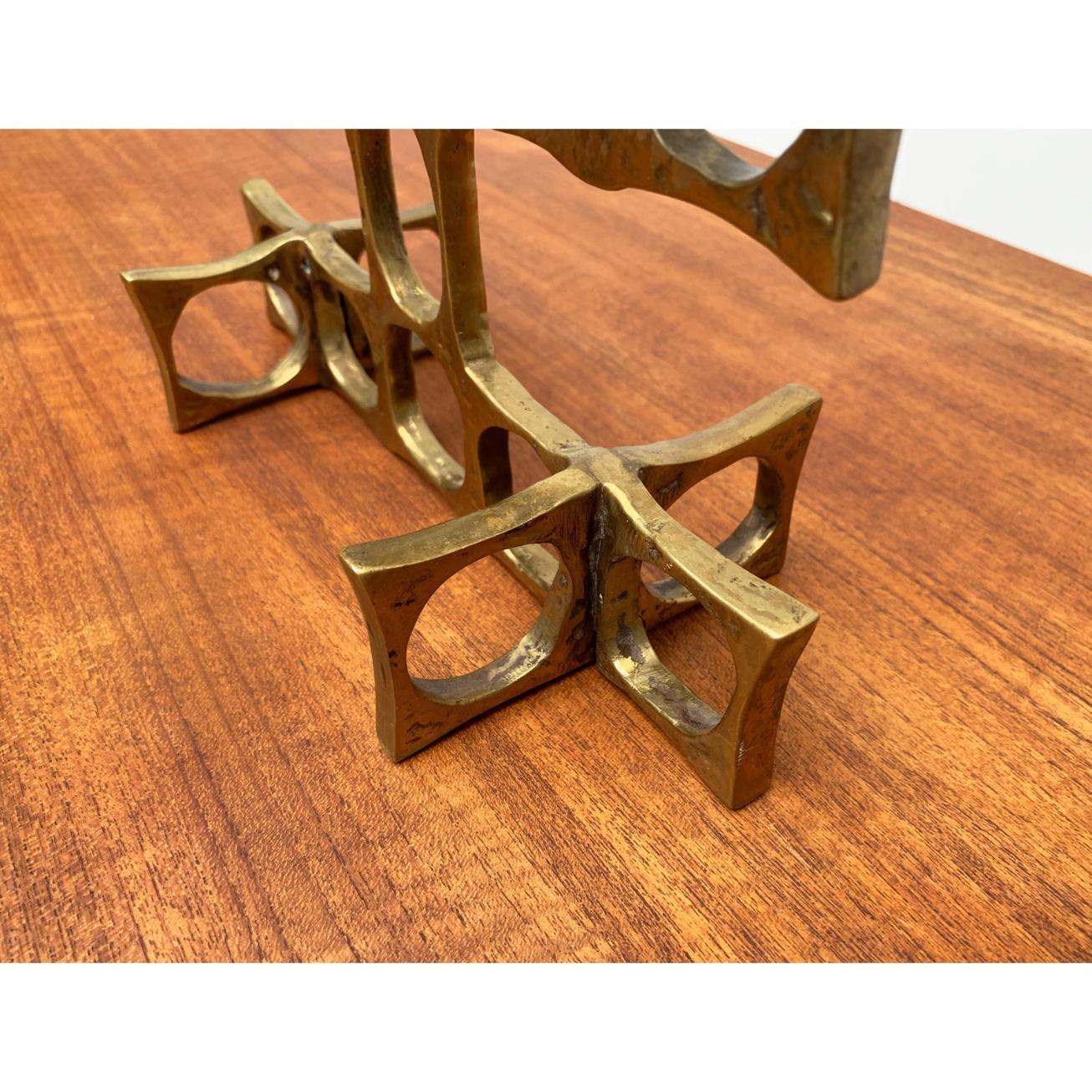 Brutalistischer Metallkerzenhalter aus der Mitte des Jahrhunderts von Heinz Goll im Angebot 4