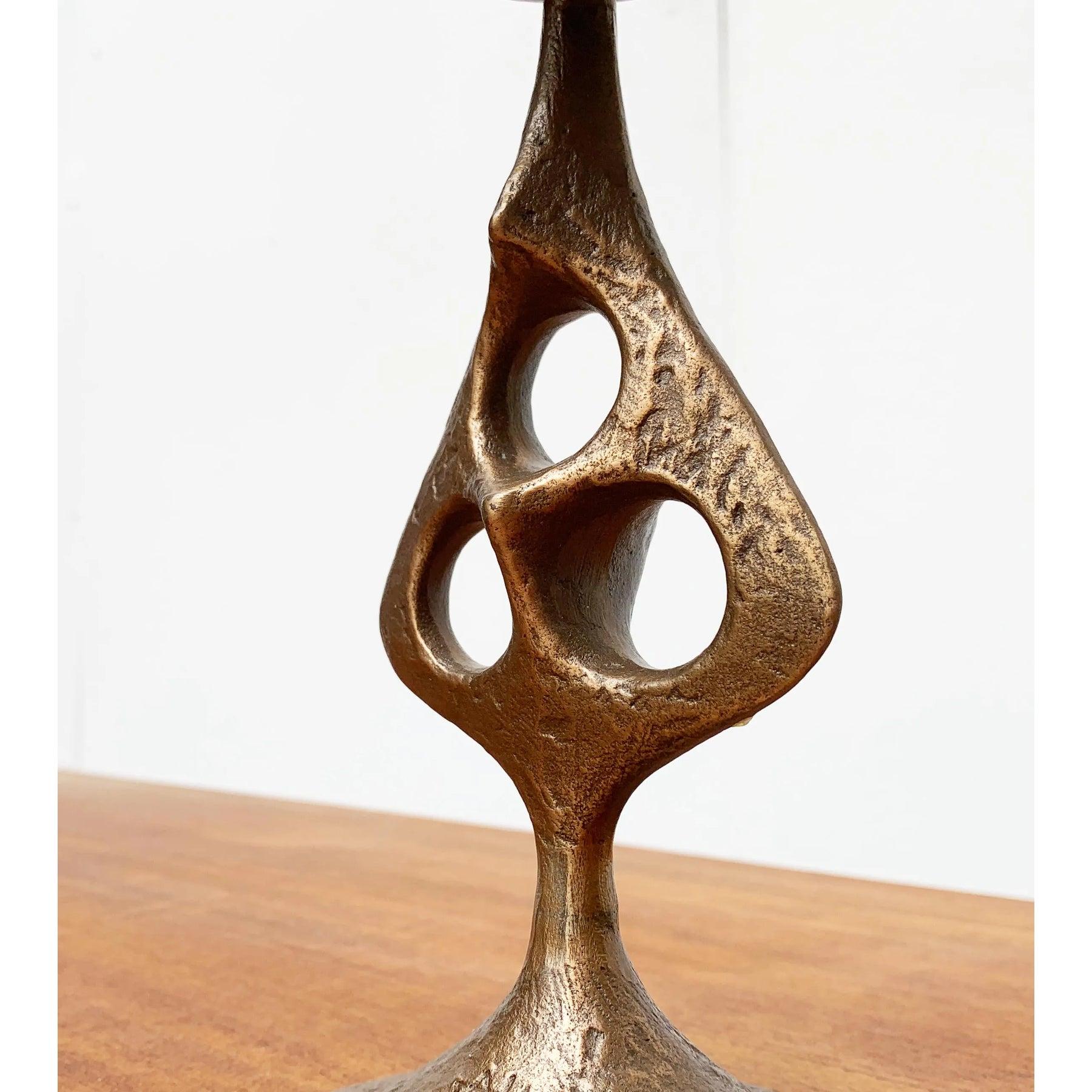 Mid-Century Brutalist Metal Candleholder In Excellent Condition For Sale In Hamburg, DE