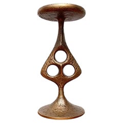 Mid-Century Brutalist Metal Candleholder