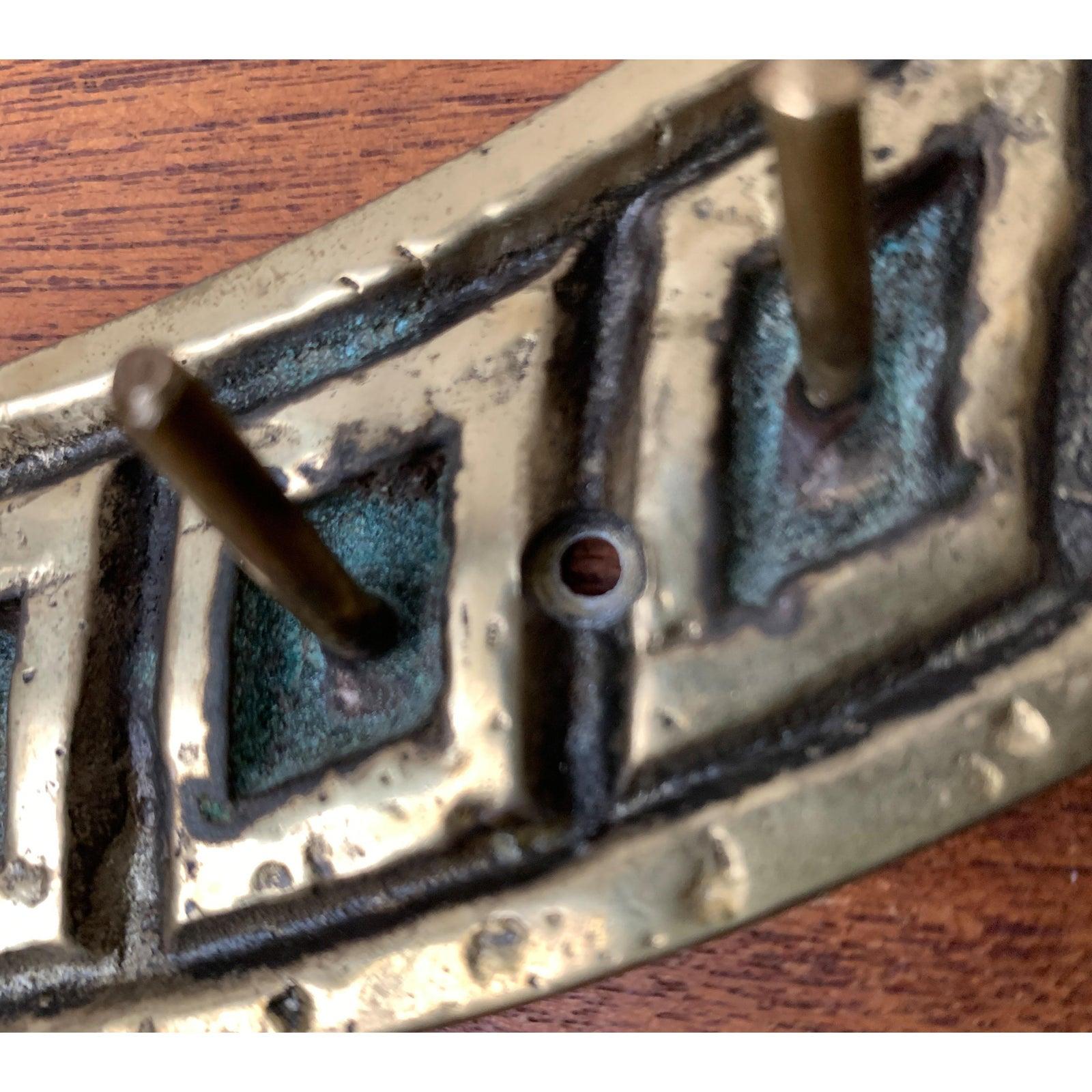 Mid-Century Brutalist Metal Coat Rack Hook, 1960s For Sale 1