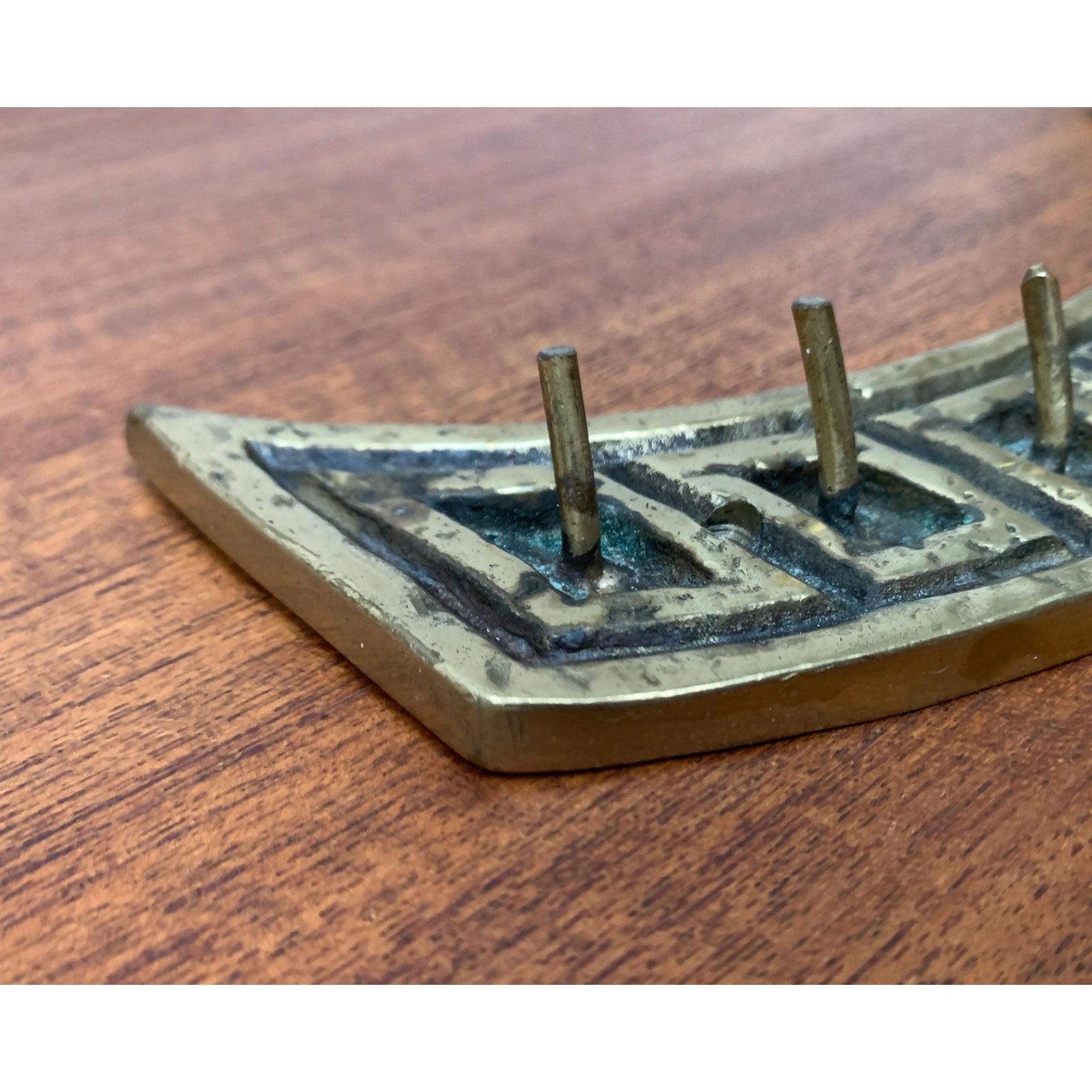 Mid-Century Brutalist Metal Coat Rack Hook, 1960s For Sale 2