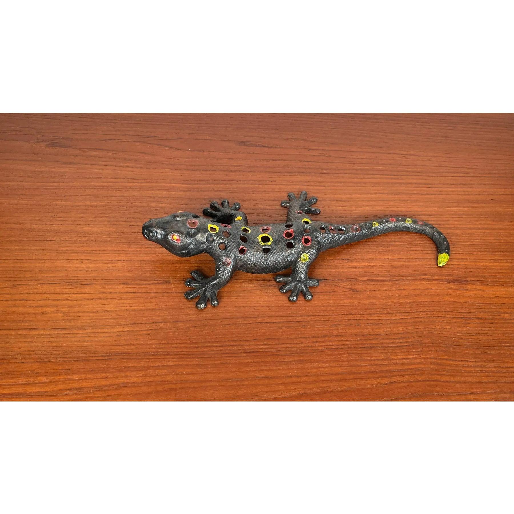 Mid-Century Brutalist Metal Gecco Figurine, 1960s For Sale 6