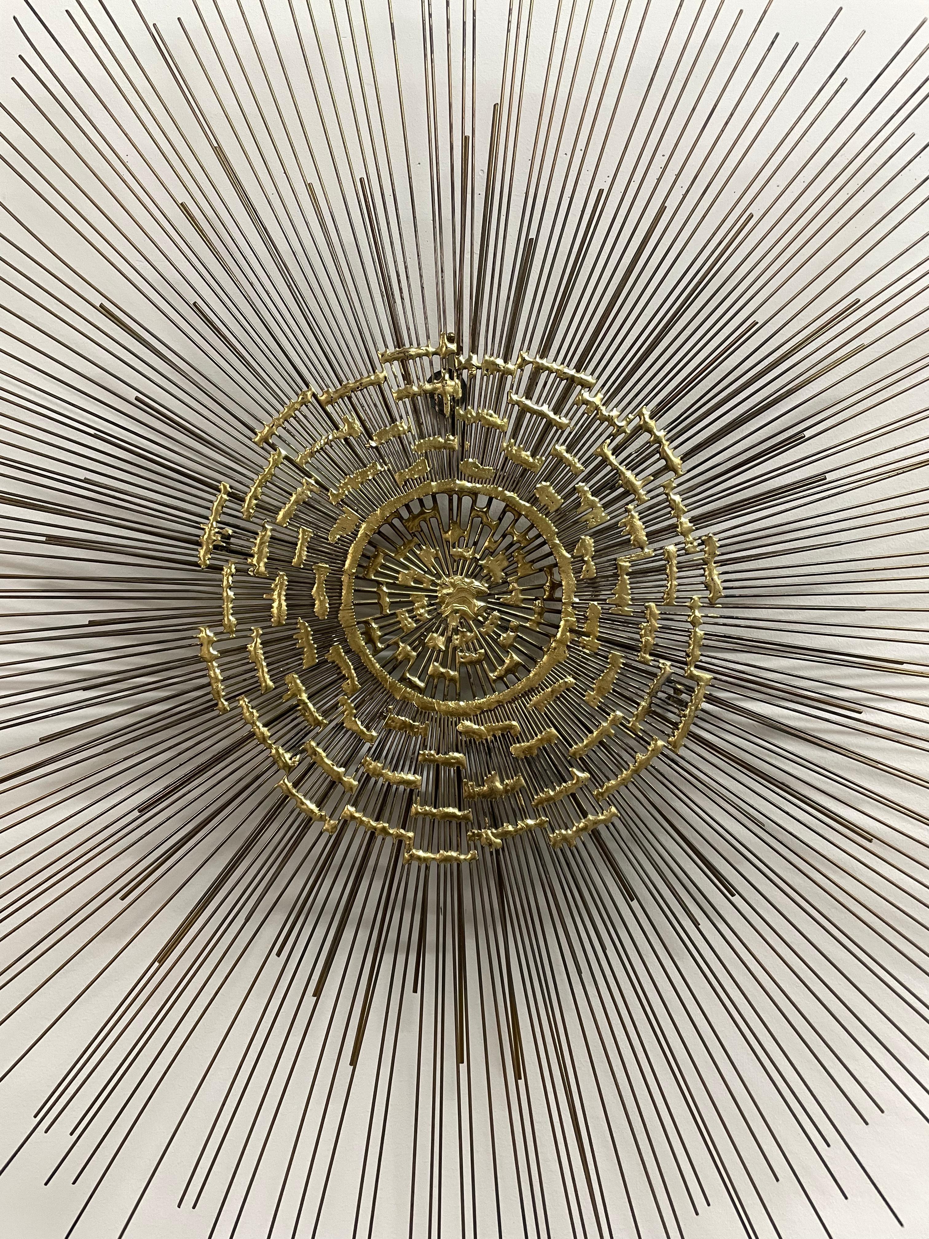 Art mural du milieu du siècle Brutalist Metal Starburst Sunburst, Curtis Jere Era en vente 2
