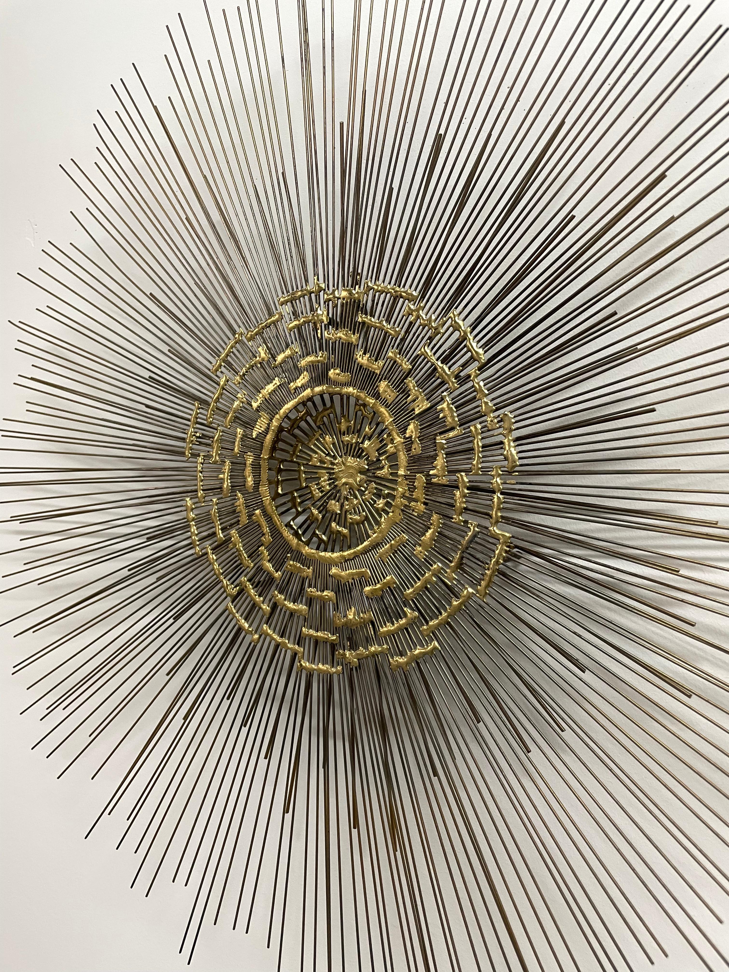 Art mural du milieu du siècle Brutalist Metal Starburst Sunburst, Curtis Jere Era en vente 1
