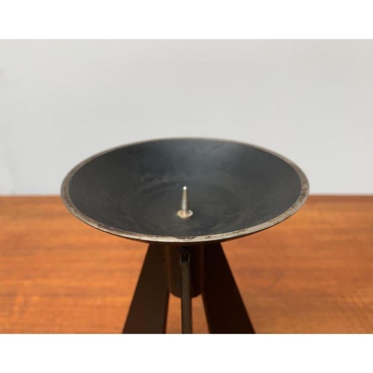 Mid-Century Brutalist Metal Tripod Candleholder, 1960s For Sale 6