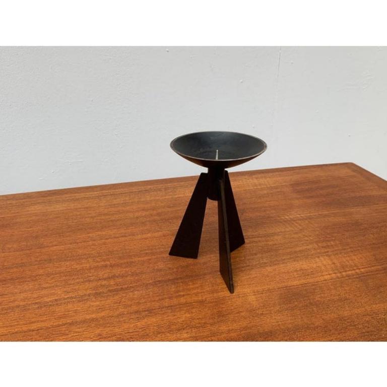 Mid-Century Brutalist Metal Tripod Candleholder, 1960s In Excellent Condition For Sale In Hamburg, DE