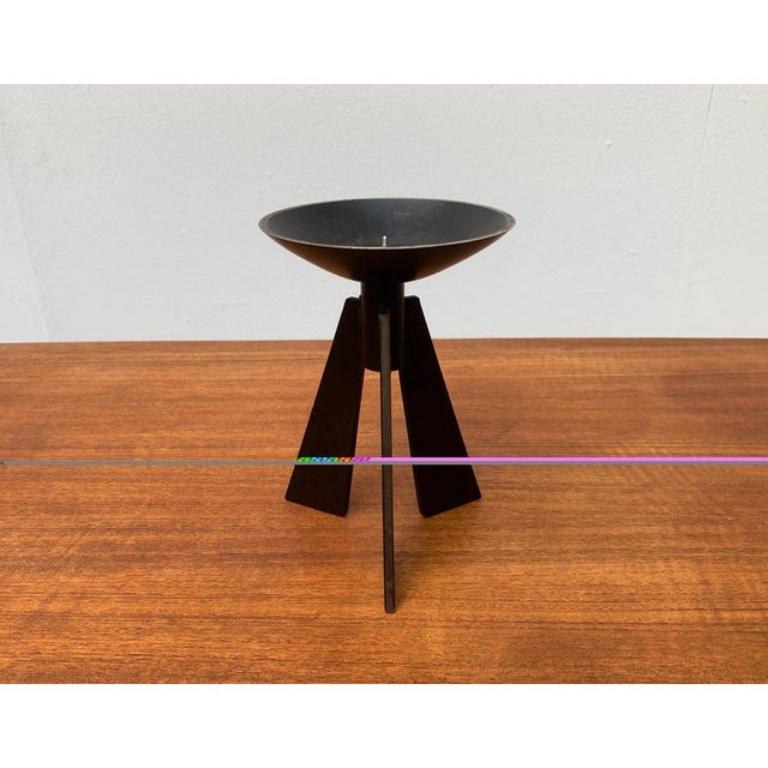 20th Century Mid-Century Brutalist Metal Tripod Candleholder, 1960s For Sale