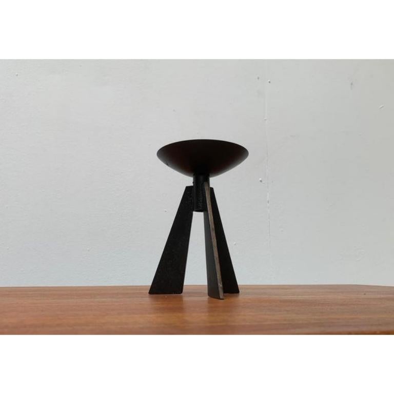Mid-Century Brutalist Metal Tripod Candleholder, 1960s For Sale 5