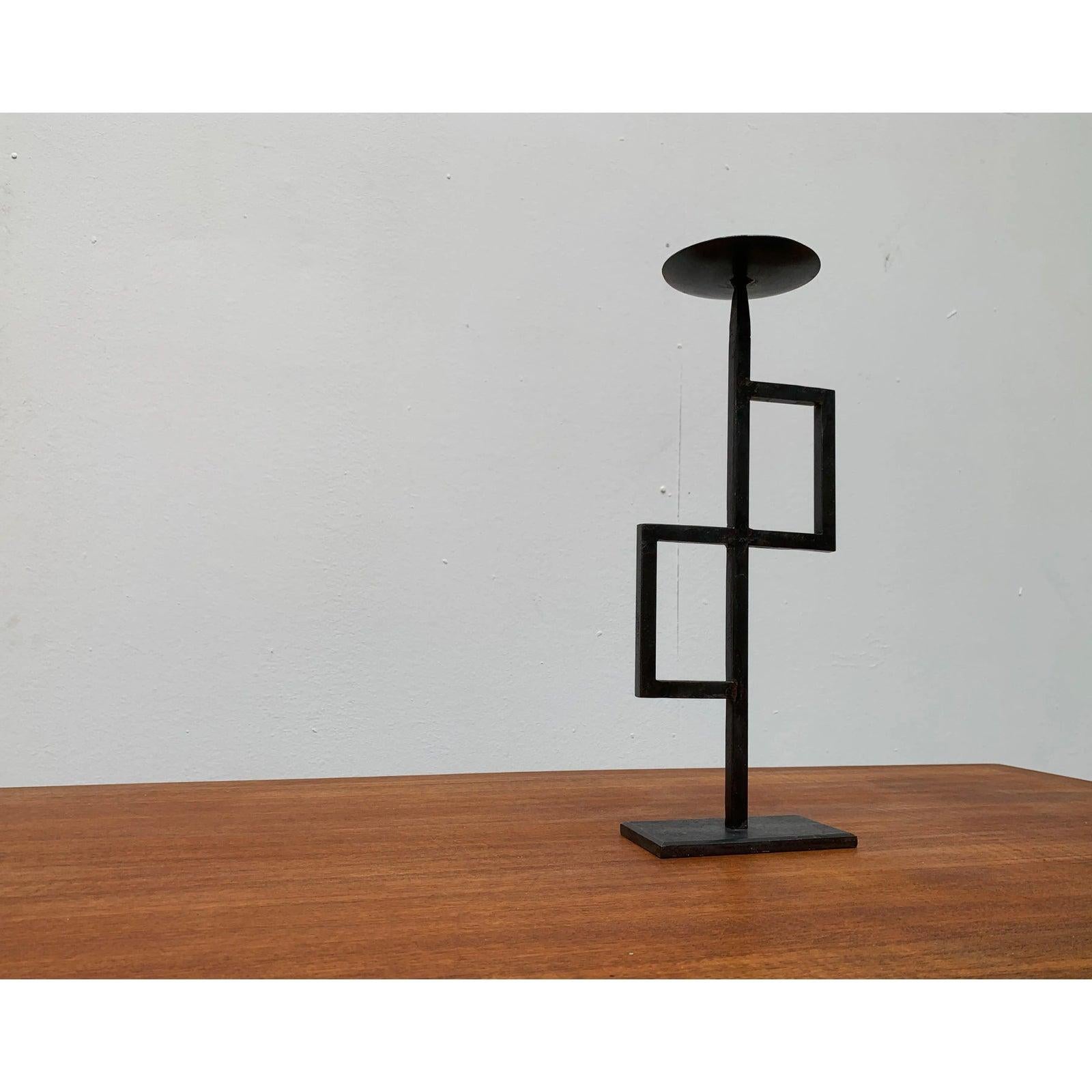 Mid-Century Brutalist Minimalistic Metal Candleholder, in Very Good conditions. Designed 1960 to 1969.

Additional information:
Materials: Metal
Style: Brutalist, Mid-Century Modern
Period: 1960s
Color: Black
Item Type: Vintage, Antique or
