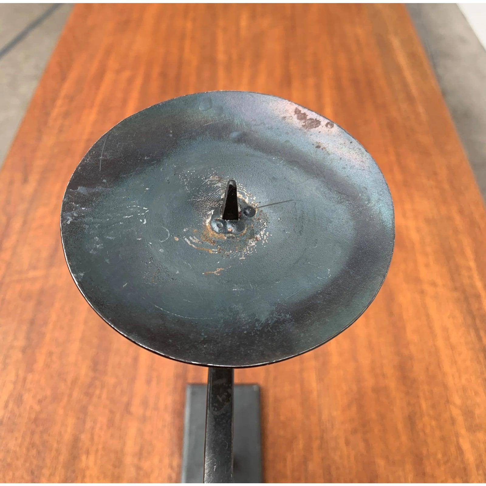 Mid-Century Brutalist Minimalistic Metal Candleholder, 1960s For Sale 1