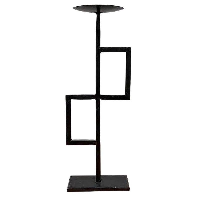 Chandelier en métal minimaliste brutaliste du milieu du siècle dernier, années 1960