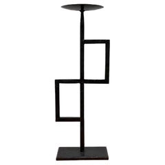 Mid-Century Brutalist Minimalistic Metal Candleholder, 1960s