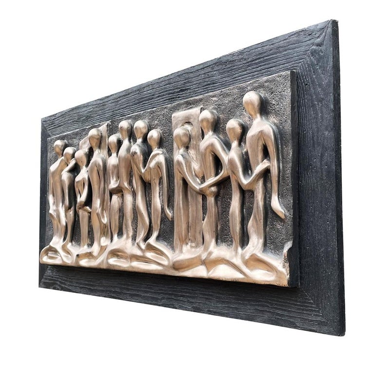 Mid-20th Century Mid Century Brutalist Modern Abstract Wall Sculpture by Finesse Originals For Sale