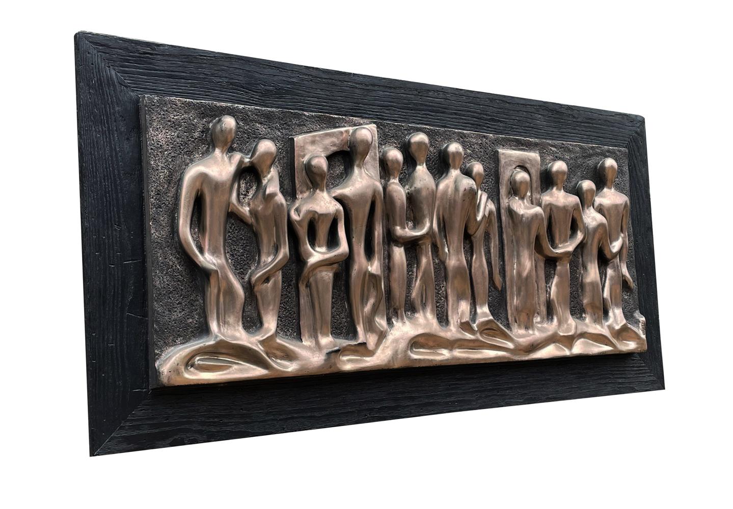 Abstrakte Wandskulptur von Finesse Originals, Brutalistische Moderne, Mitte des Jahrhunderts (Harz) im Angebot