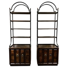 Mid Century Brutalist Oak Bookcases Staved