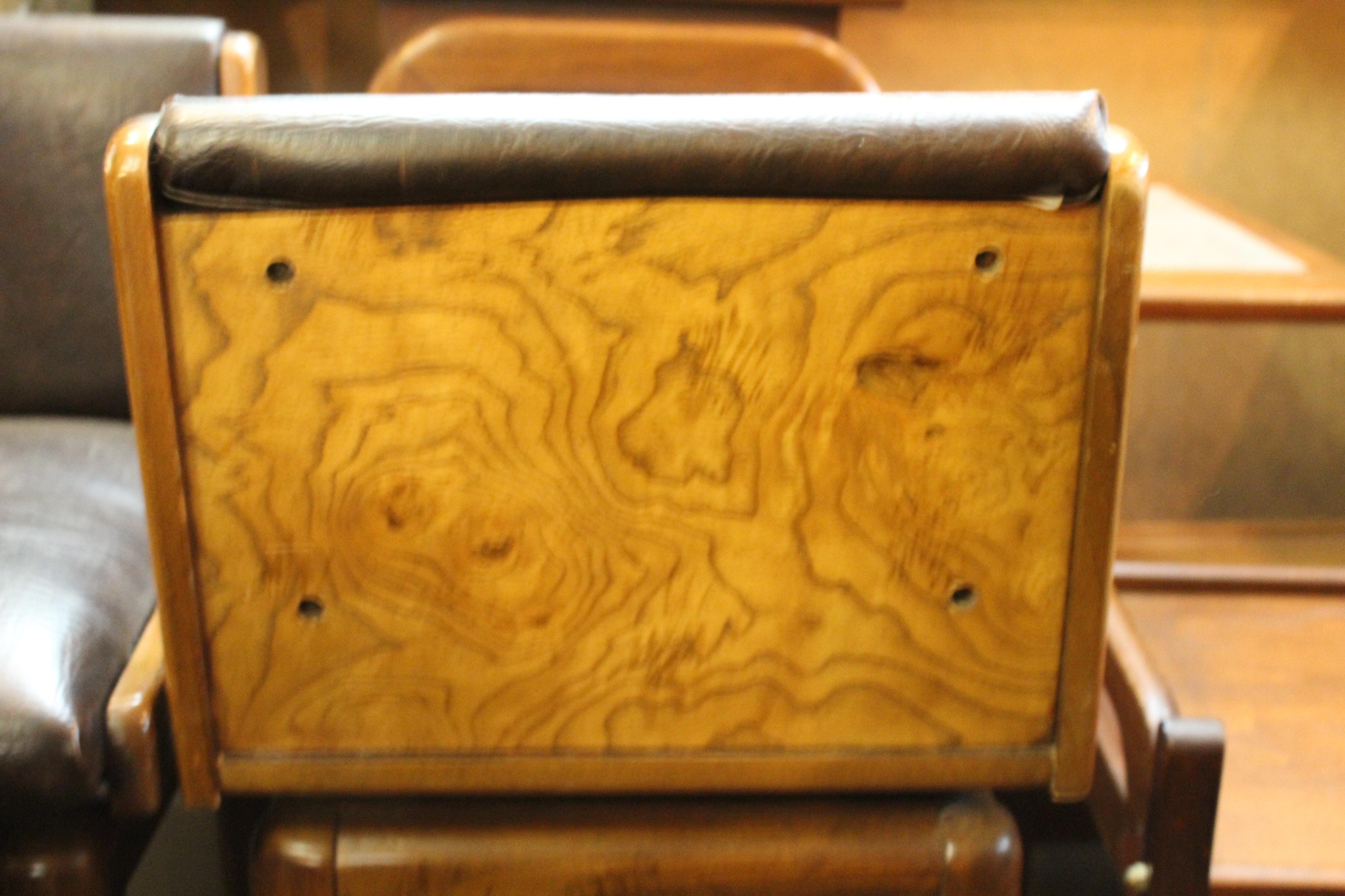 Mid-Century Brutalist Oak & Burl Barstools by Lane Furniture 1