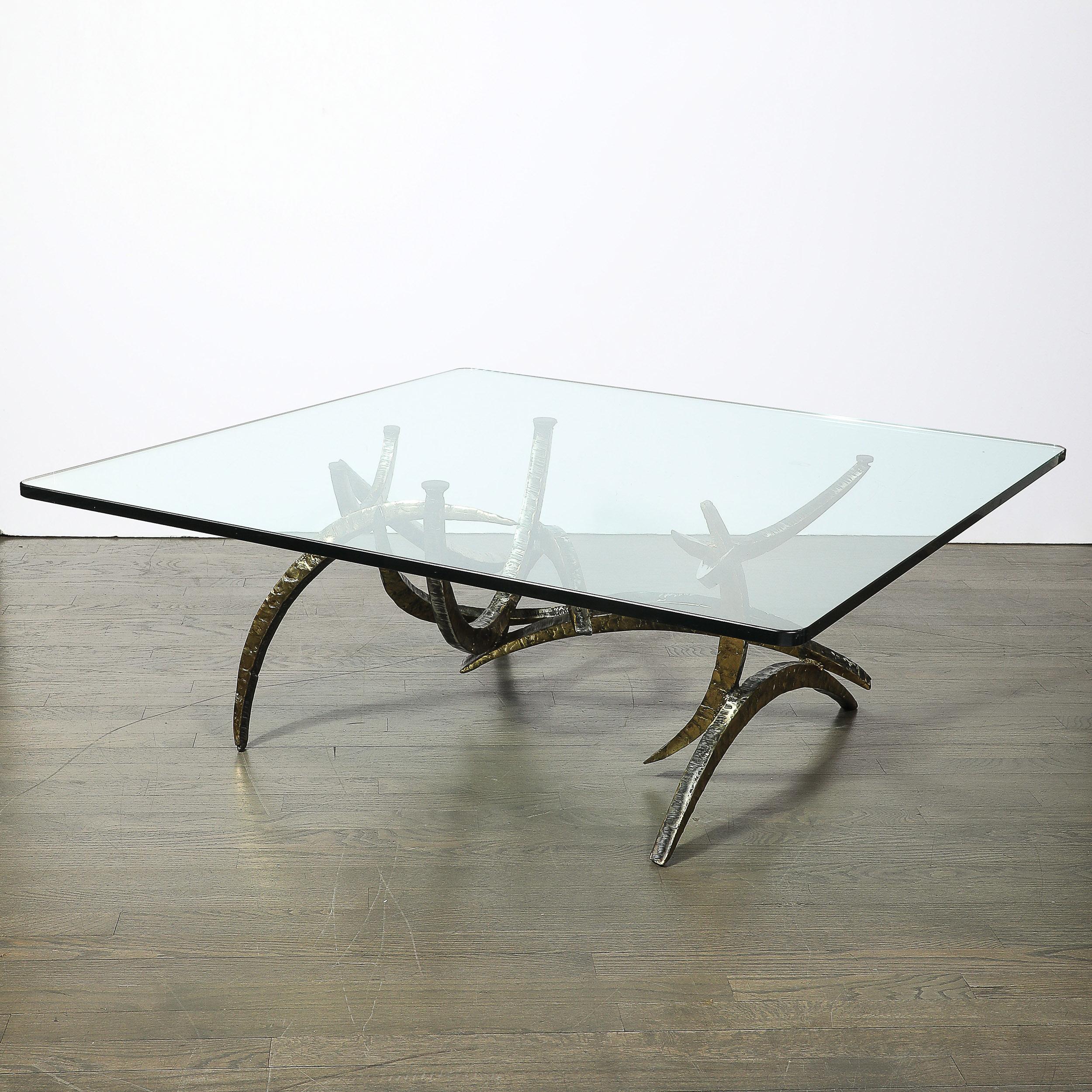 Brutalistischer Mid-Century-Cocktailtisch „Ortega“ aus gemischten Metallen, signiert Silas Seandel im Angebot 2