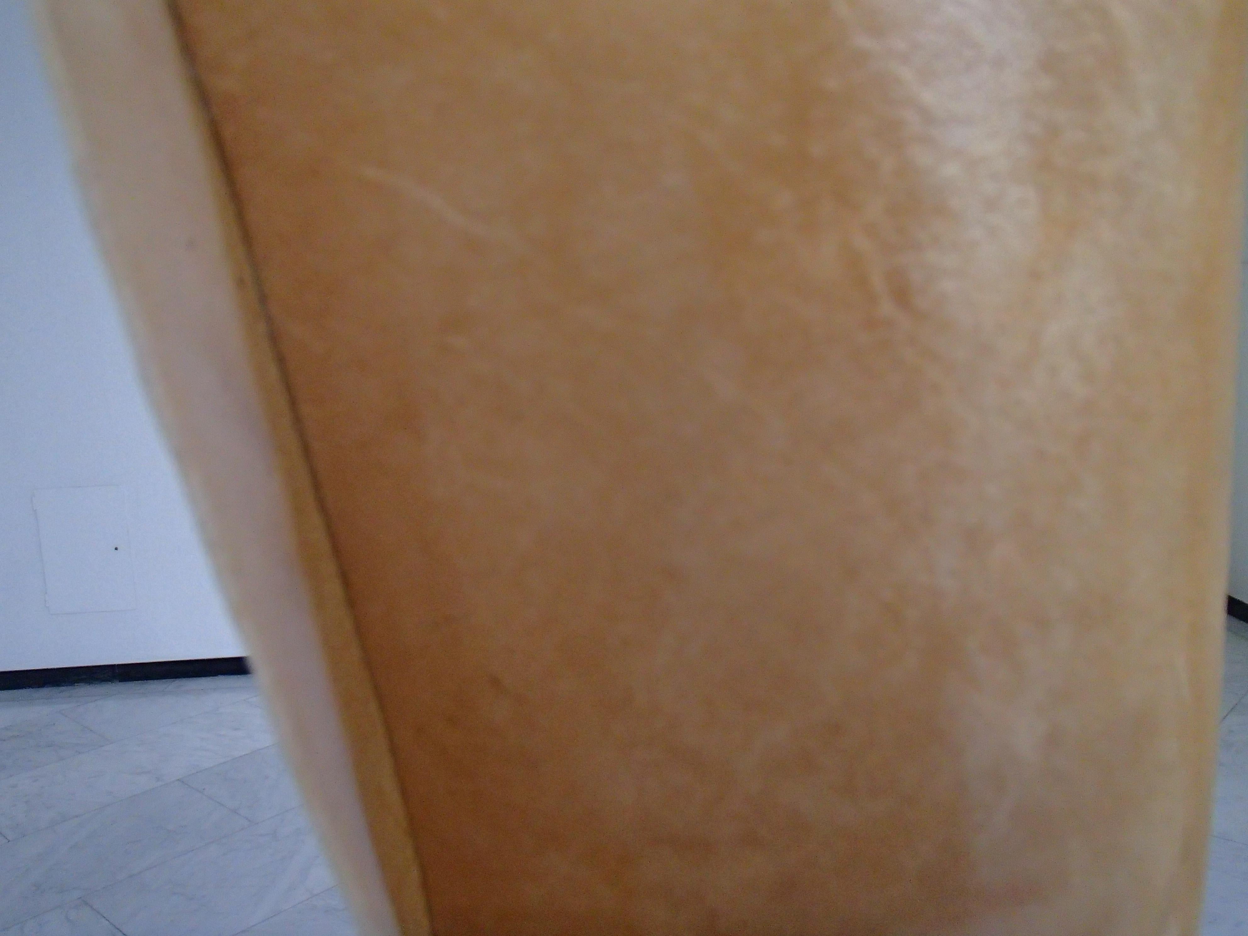 Animal Skin Midcentury Brutalist Pair Handmade Floor Lamps Wood and Rolled Skin Shades For Sale