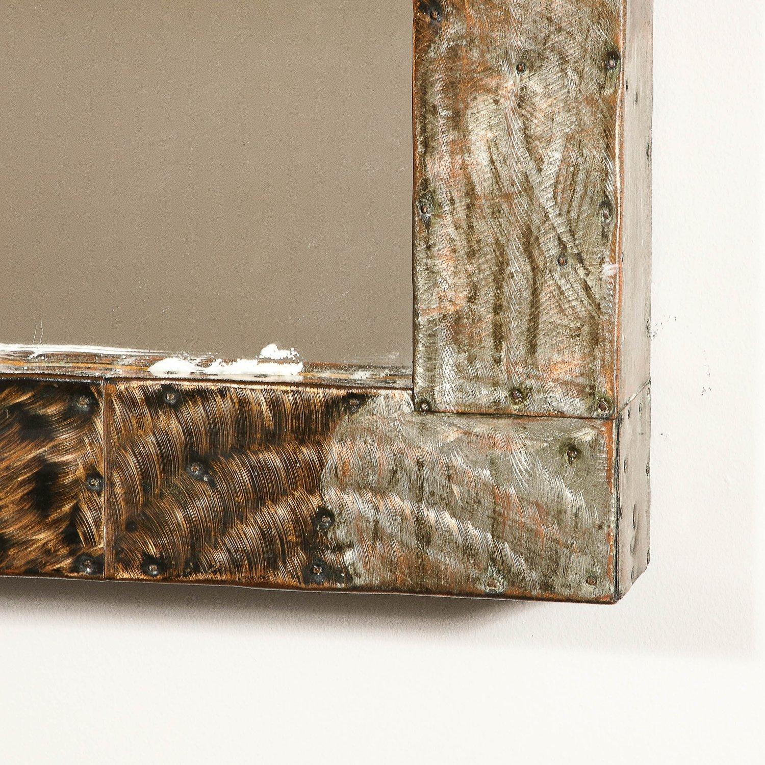 Mid-Century Brutalist Patchwork Mirror and Wall Mounted Console by Paul Evans 10