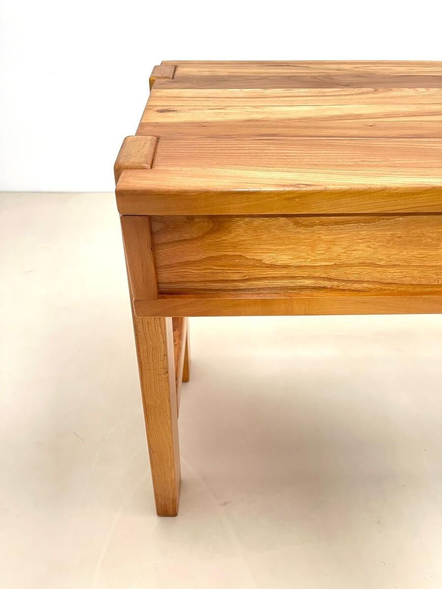 Mid-Century Brutalist Pine Drrawers Desk by Maison Regain, France 1960s For Sale 7