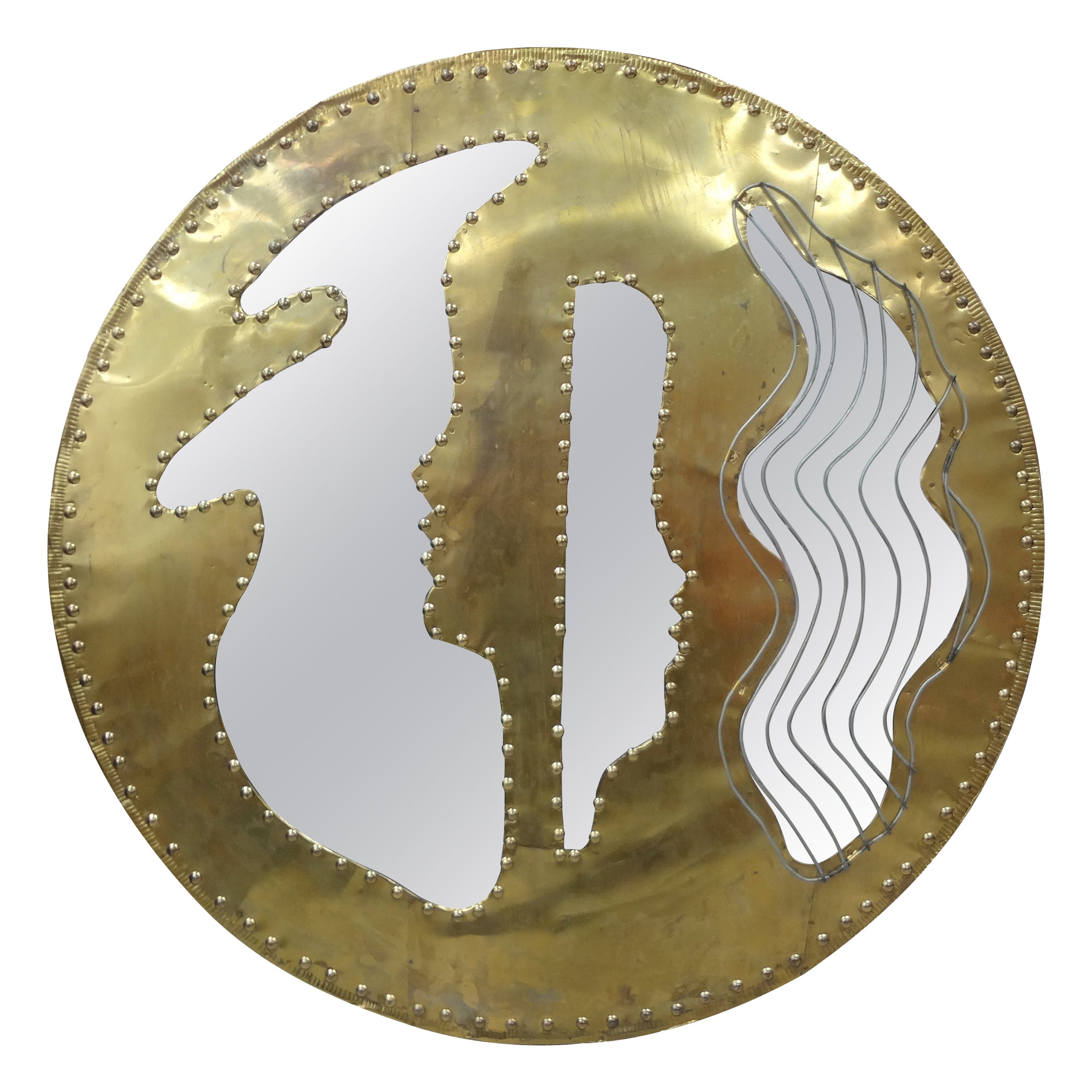 Miroir brutaliste du milieu du siècle dernier en vente
