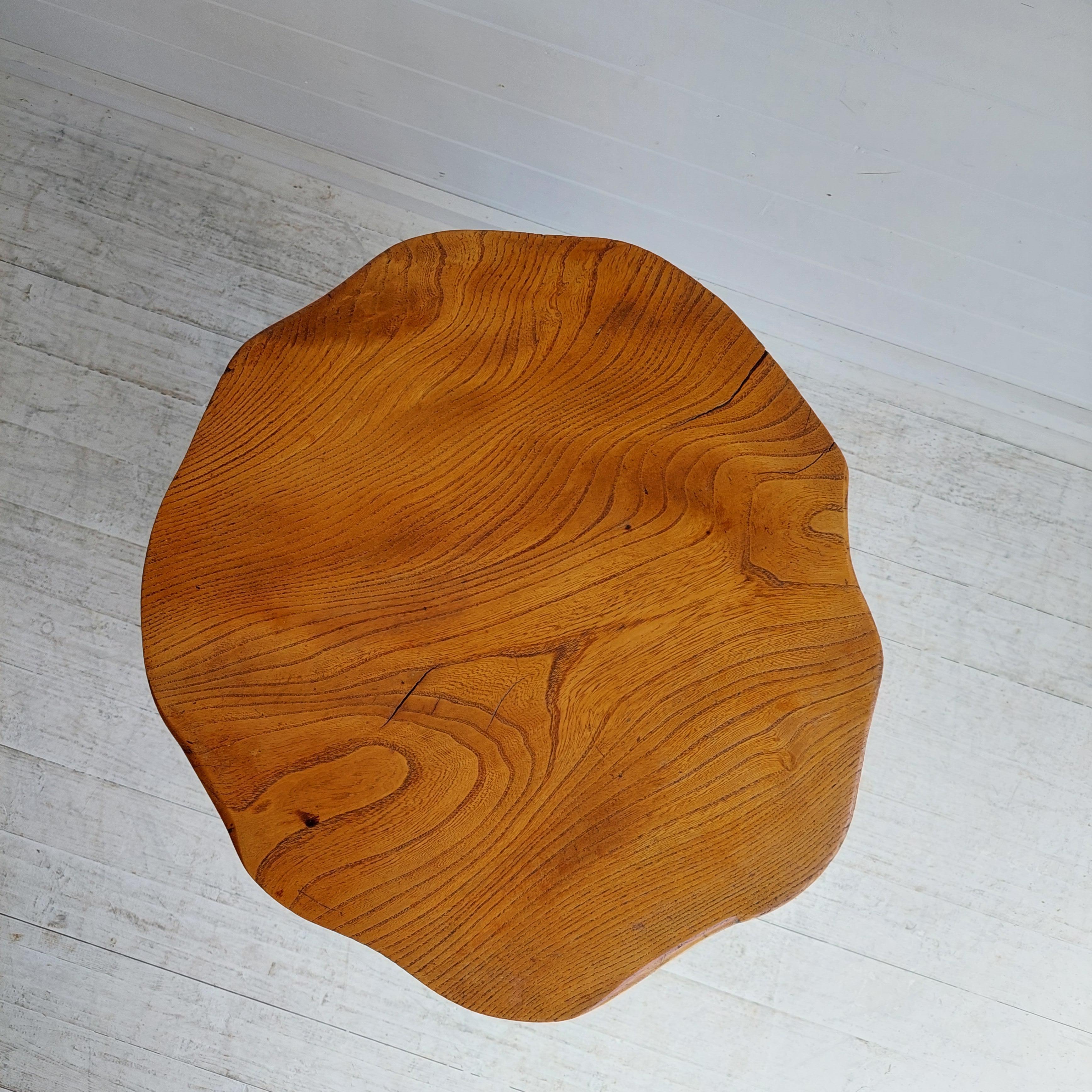 Mid Century Brutalist rustic side occasional coffee table, Wanderwood, 50s 2
