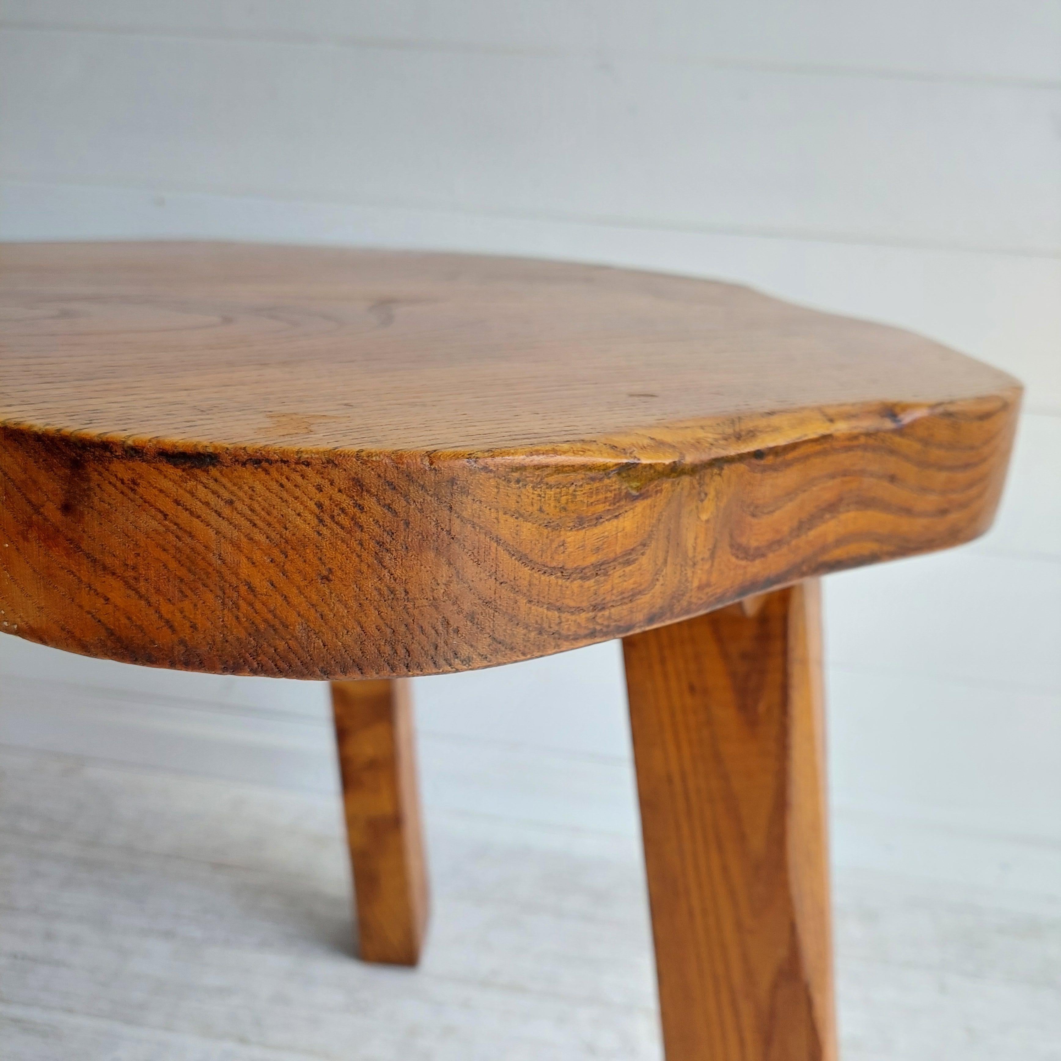 Mid Century Brutalist rustic side occasional coffee table, Wanderwood, 50s For Sale 4