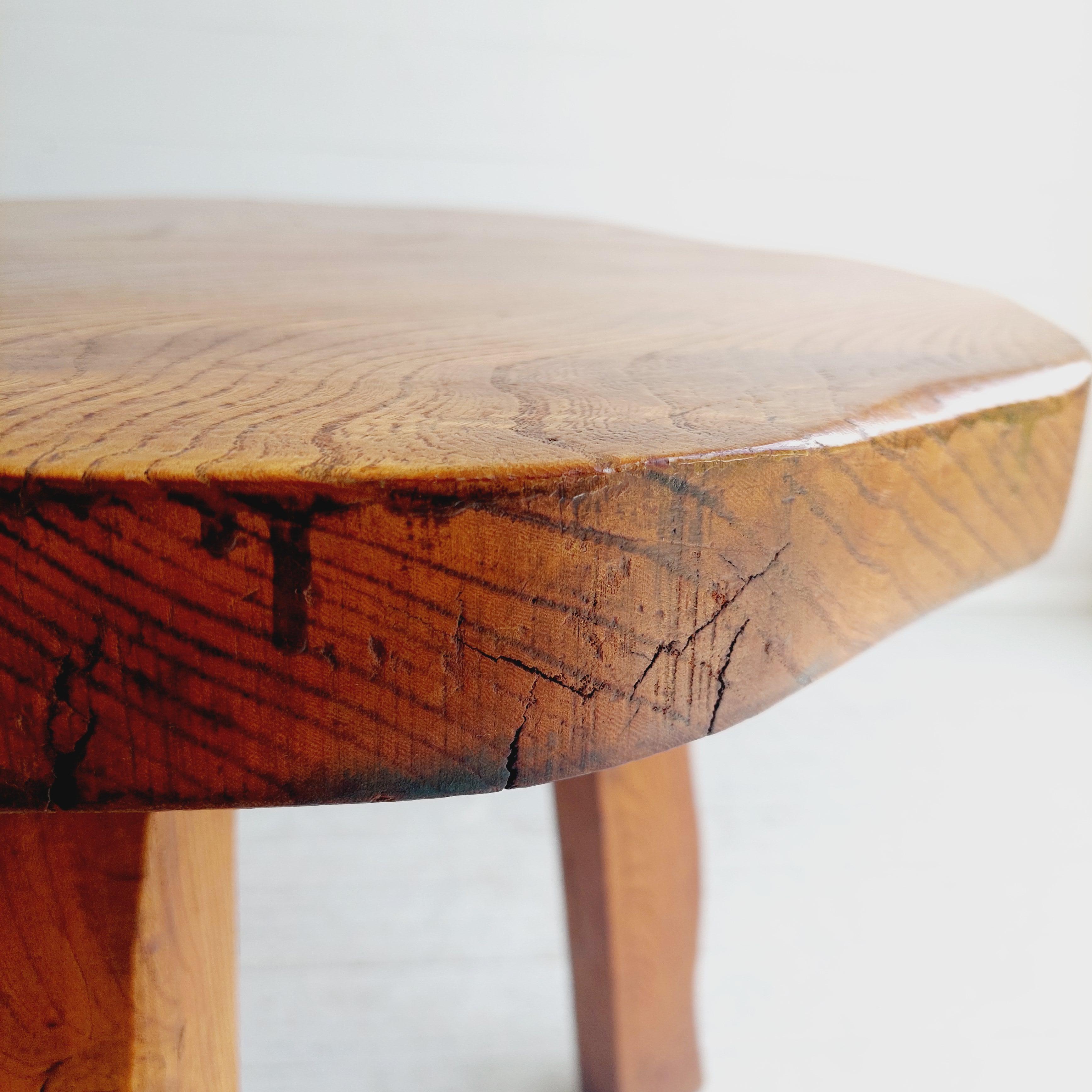 Mid Century Brutalist rustic side occasional coffee table, Wanderwood, 50s 4
