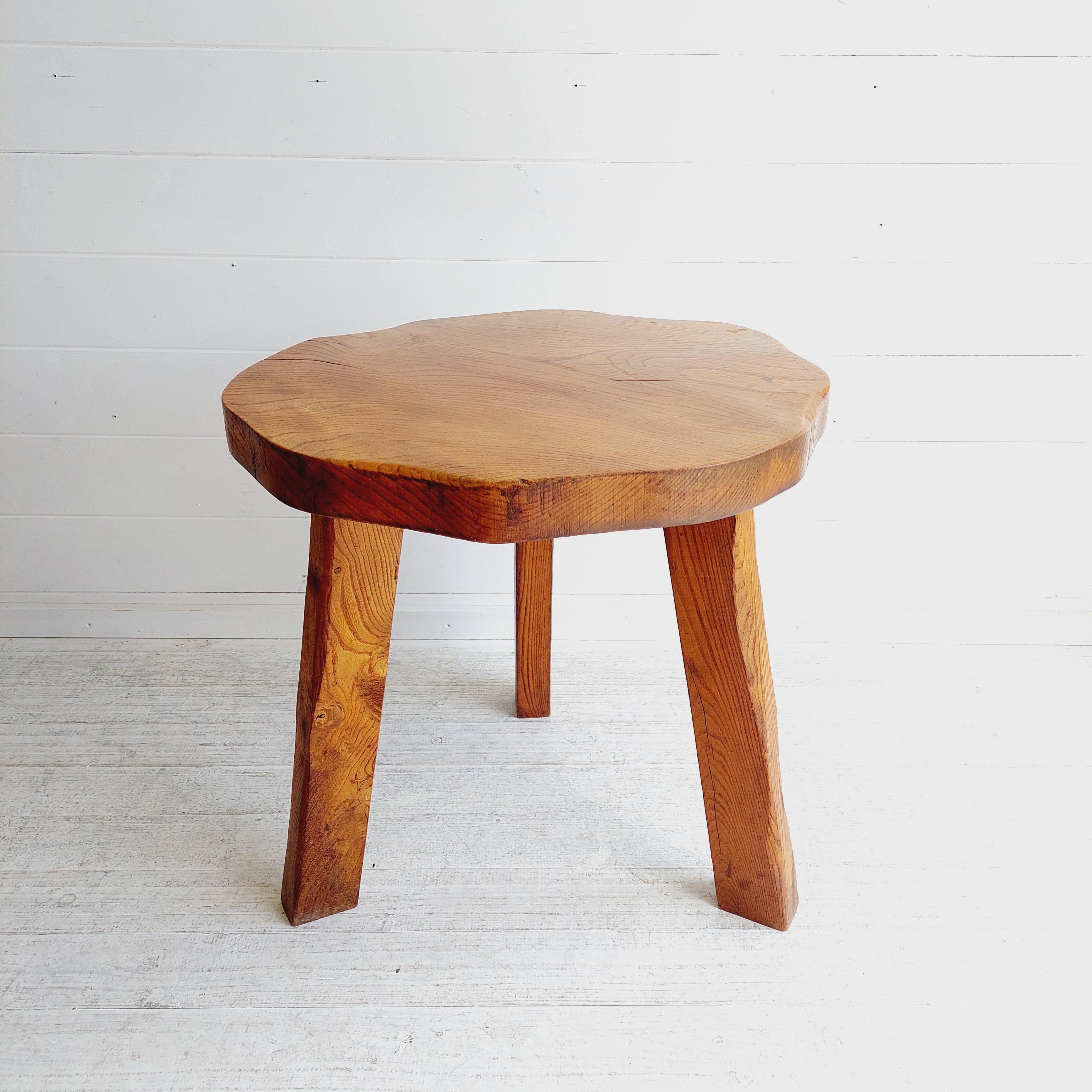Mid Century Brutalist rustic side occasional coffee table, Wanderwood, 50s 5