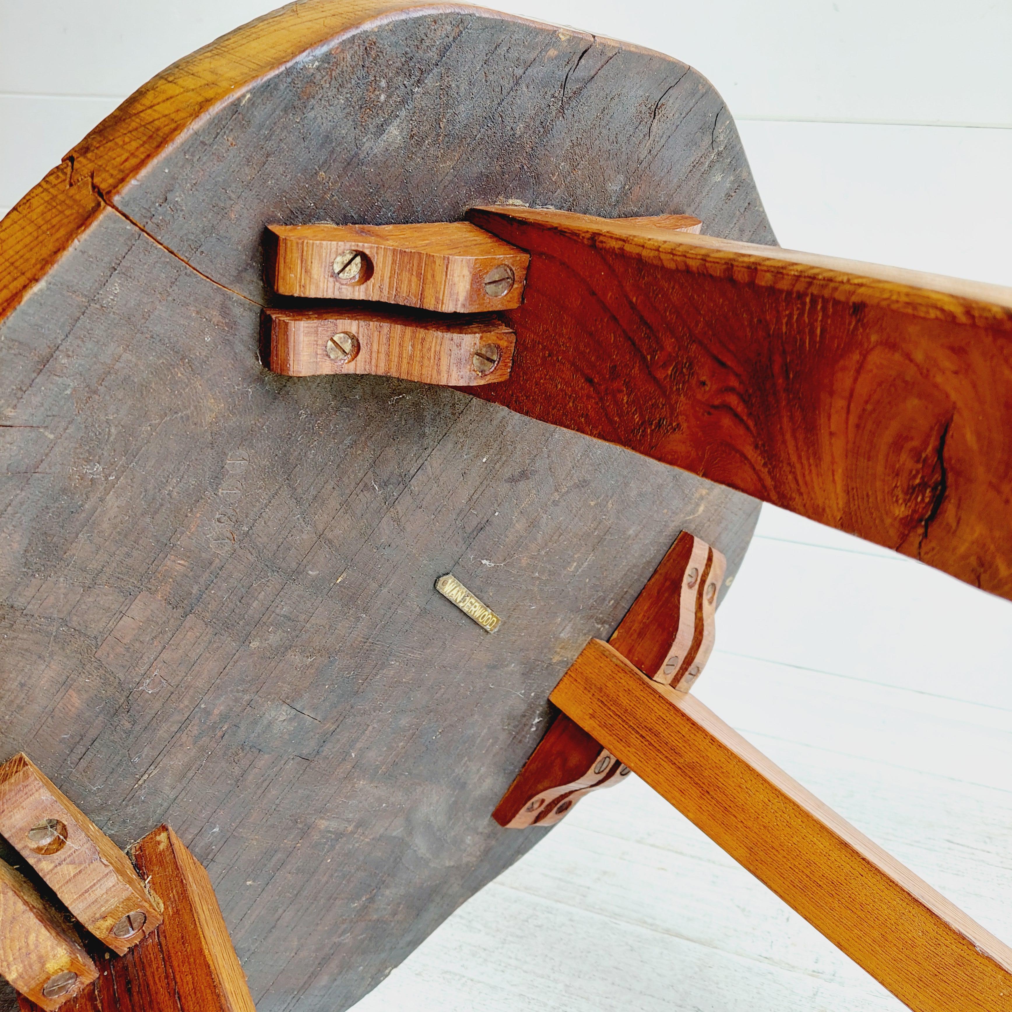 Mid Century Brutalist rustic side occasional coffee table, Wanderwood, 50s For Sale 12