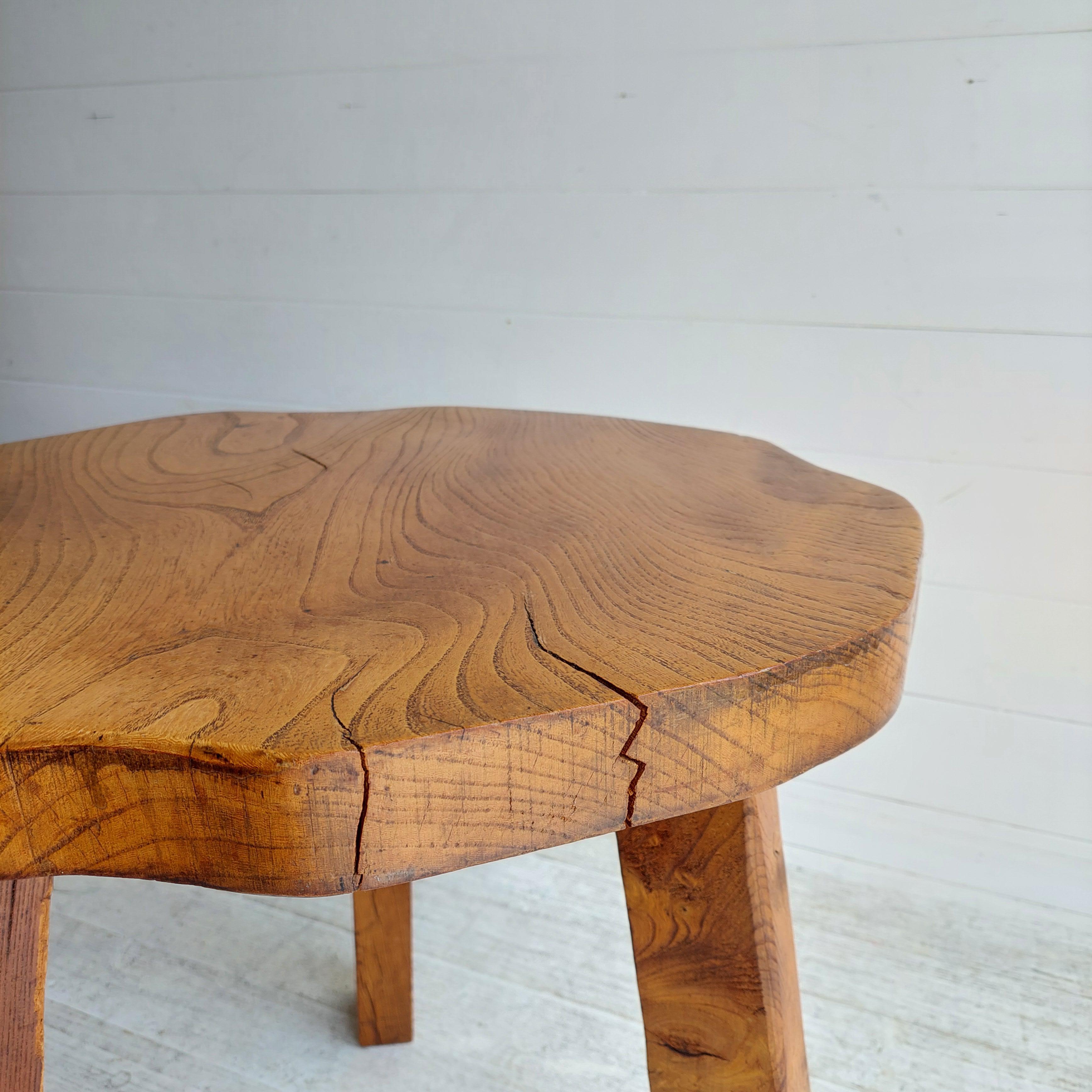 20th Century Mid Century Brutalist rustic side occasional coffee table, Wanderwood, 50s For Sale