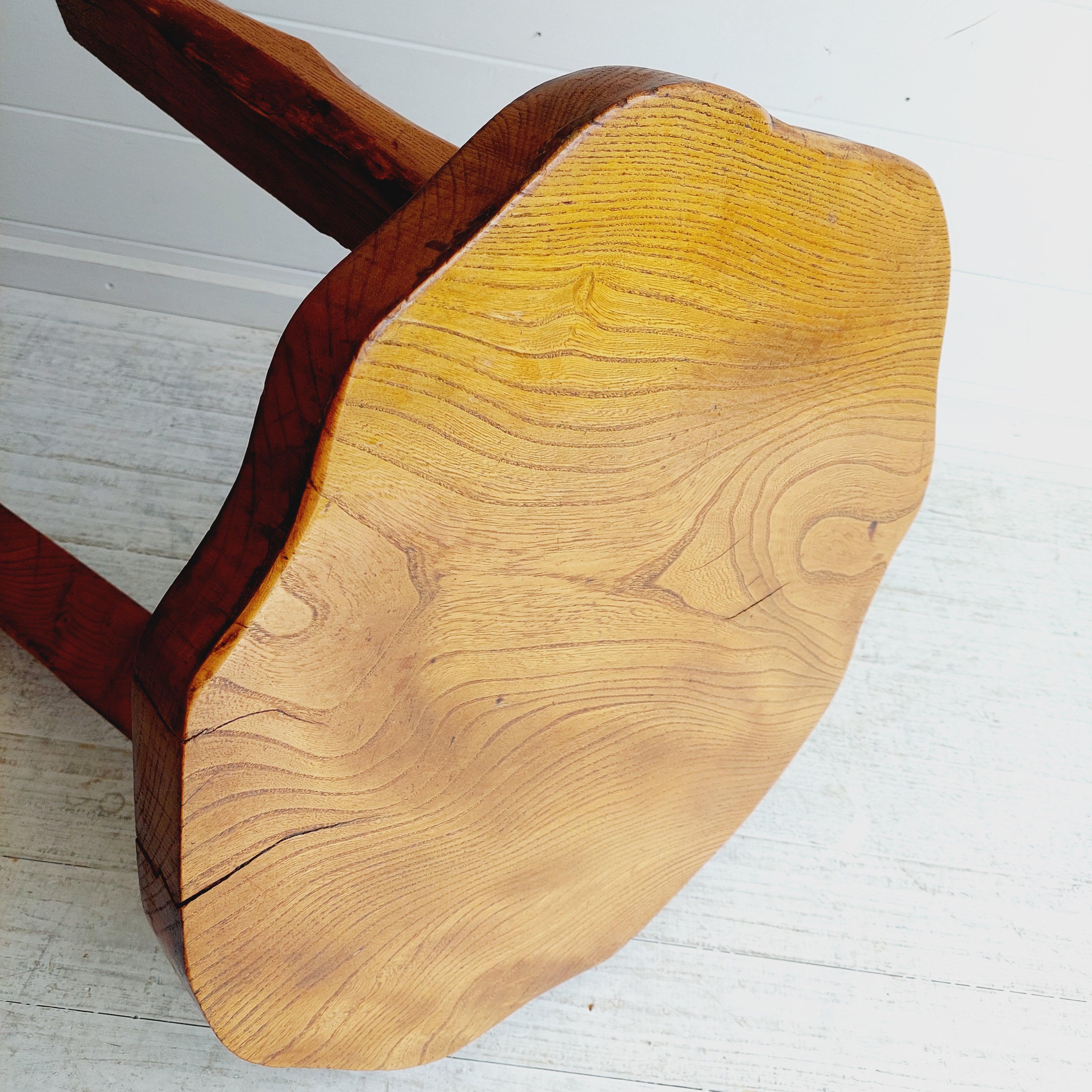 20th Century Mid Century Brutalist rustic side occasional coffee table, Wanderwood, 50s