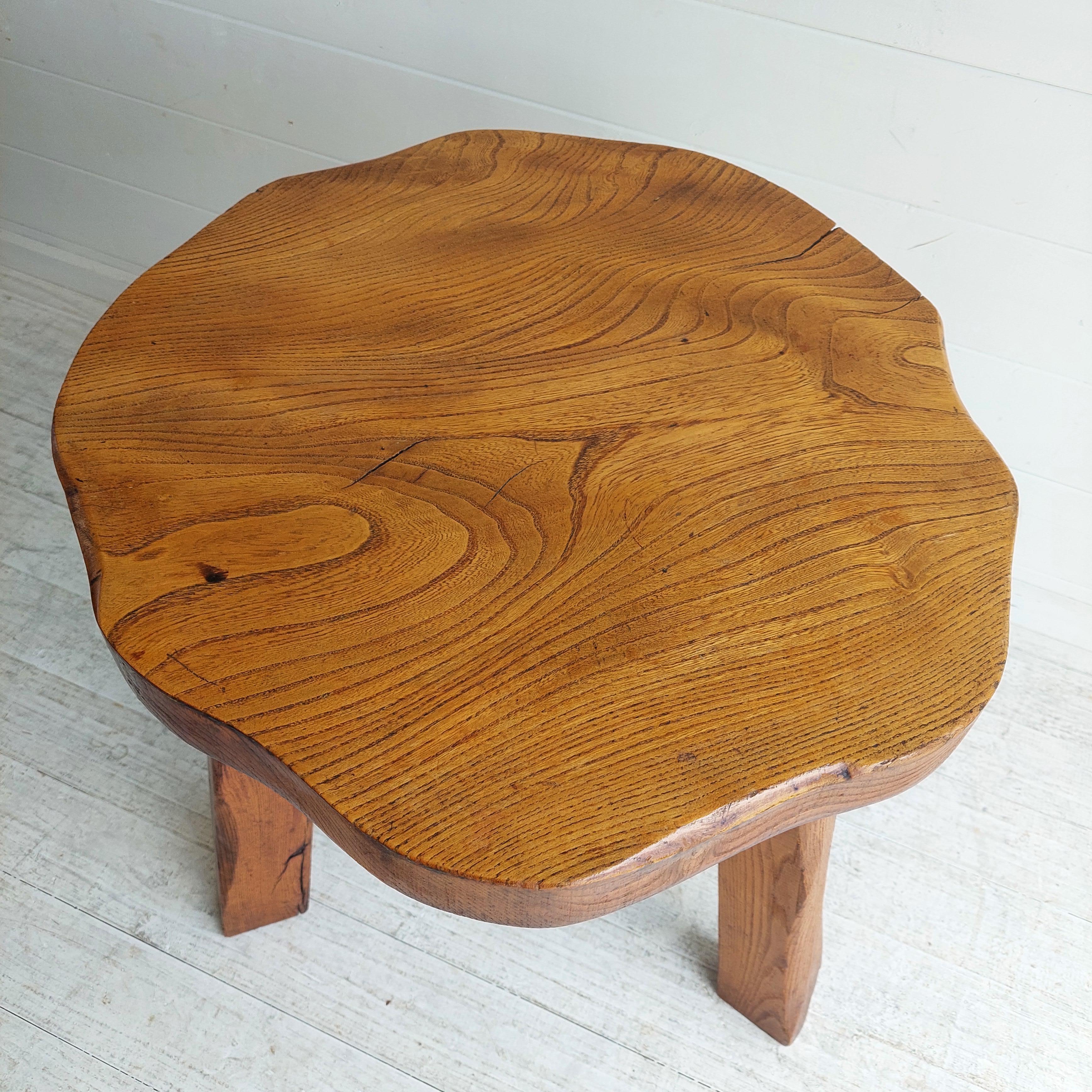 Mid Century Brutalist rustic side occasional coffee table, Wanderwood, 50s For Sale 2