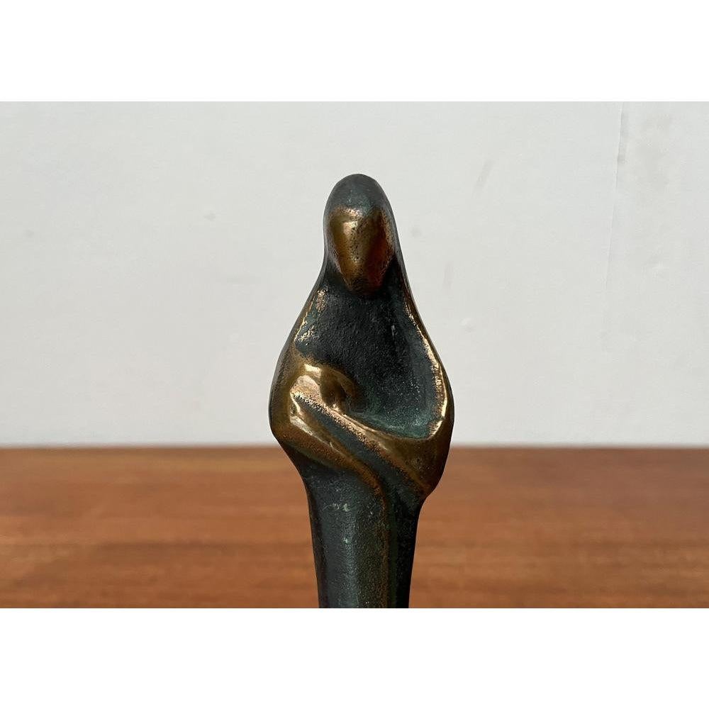 Figurina di Maria e Gesù in bronzo Sakral brutalista di metà secolo, anni '60 in vendita 5