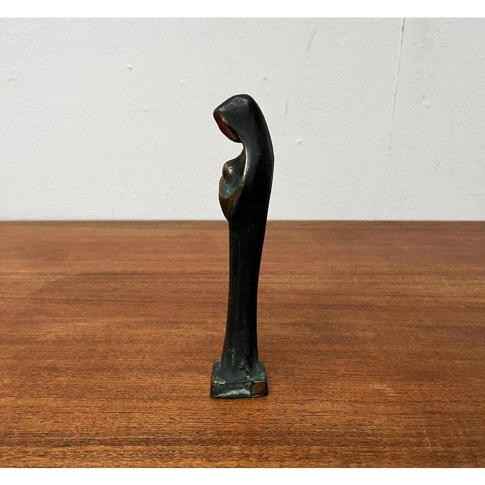 Figurina di Maria e Gesù in bronzo Sakral brutalista di metà secolo, anni '60 In condizioni ottime in vendita a Hamburg, DE