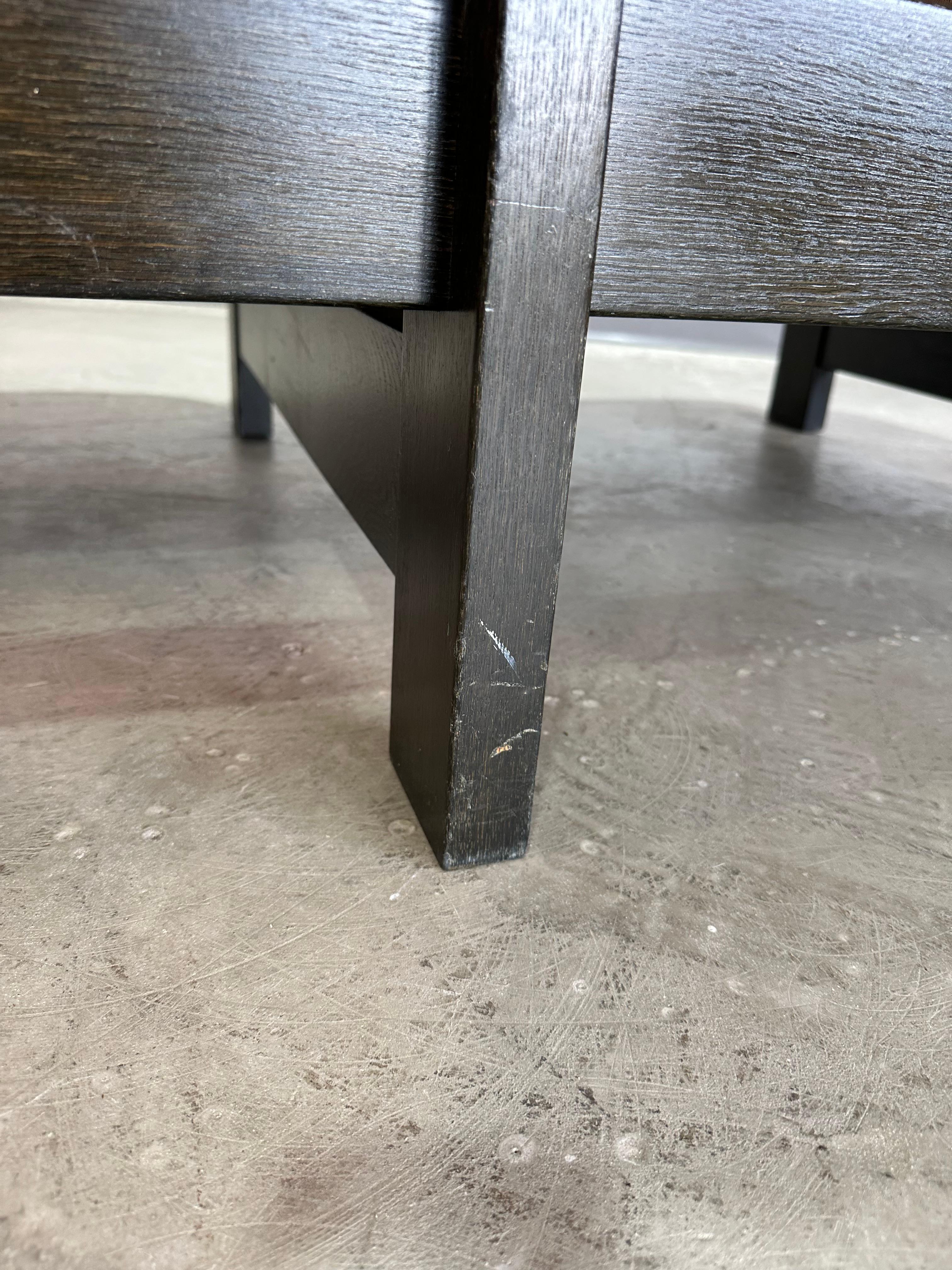 Causeuse scandinave brutaliste du milieu du siècle en chêne et cuir en vente 5