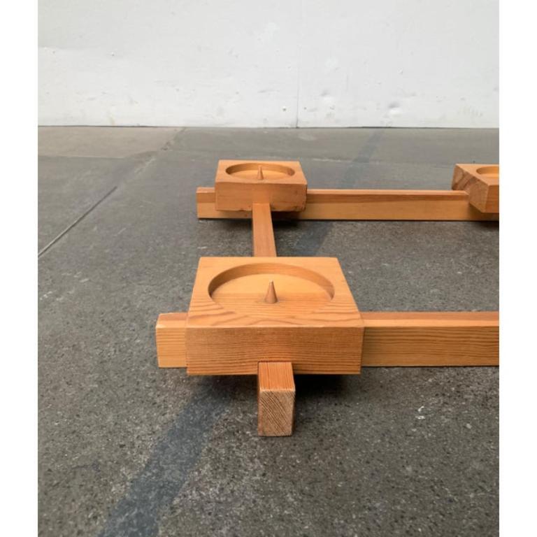 Mid-Century Brutalist Scandinavian Wooden Candleholder, 1960s For Sale 6