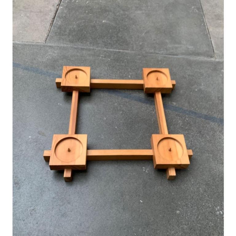 Mid-Century Brutalist Scandinavian Wooden Candleholder, 1960s For Sale 8