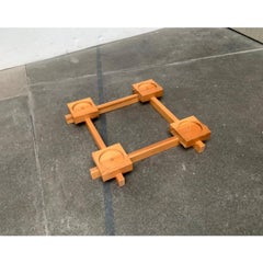 Brutalistischer skandinavischer Holz-Kerzenhalter aus der Jahrhundertmitte, 1960er Jahre