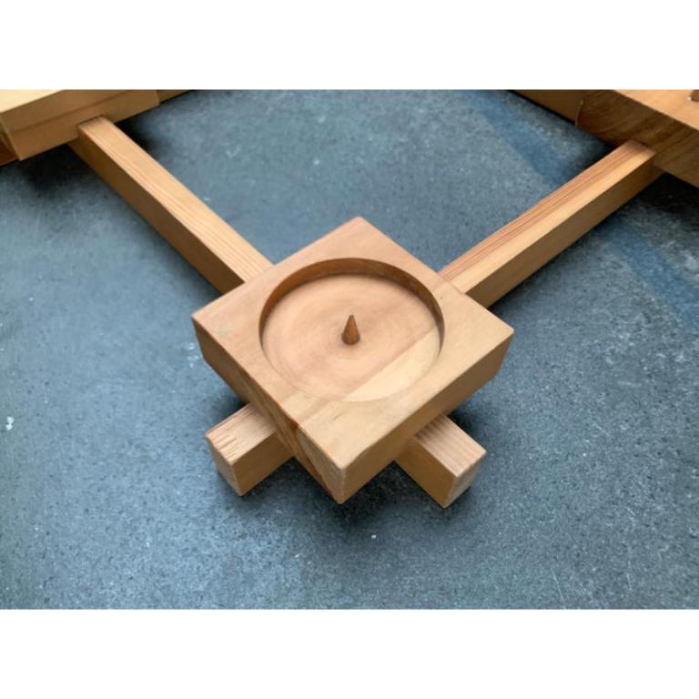 Mid-Century Brutalist Scandinavian Wooden Candleholder, 1960s In Excellent Condition For Sale In Hamburg, DE