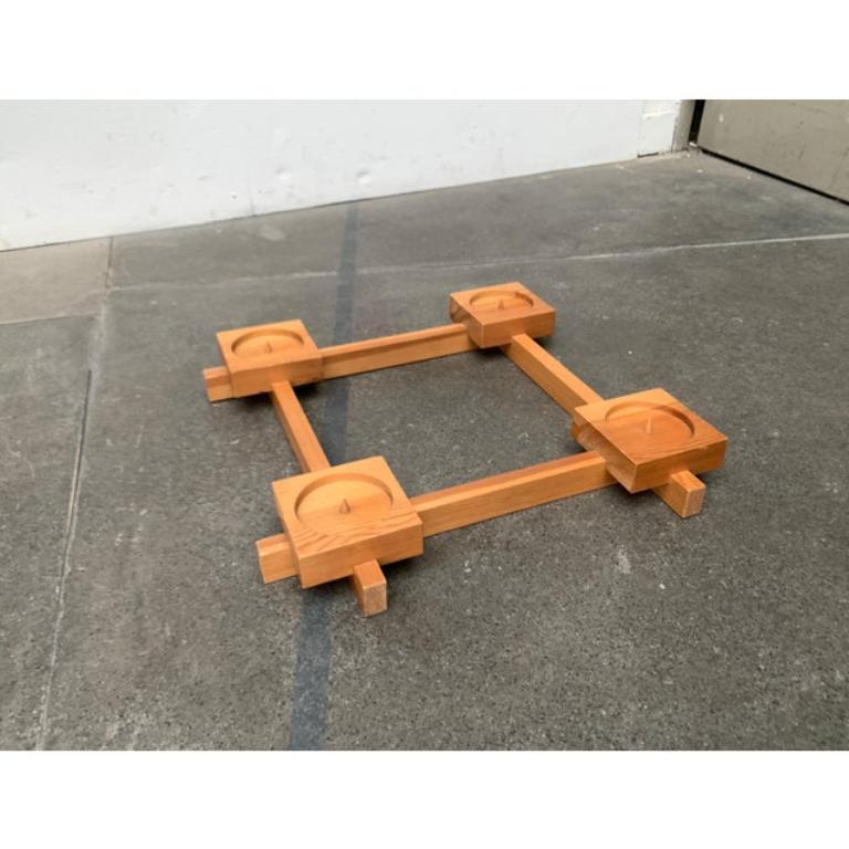 Mid-Century Brutalist Scandinavian Wooden Candleholder, 1960s For Sale 1